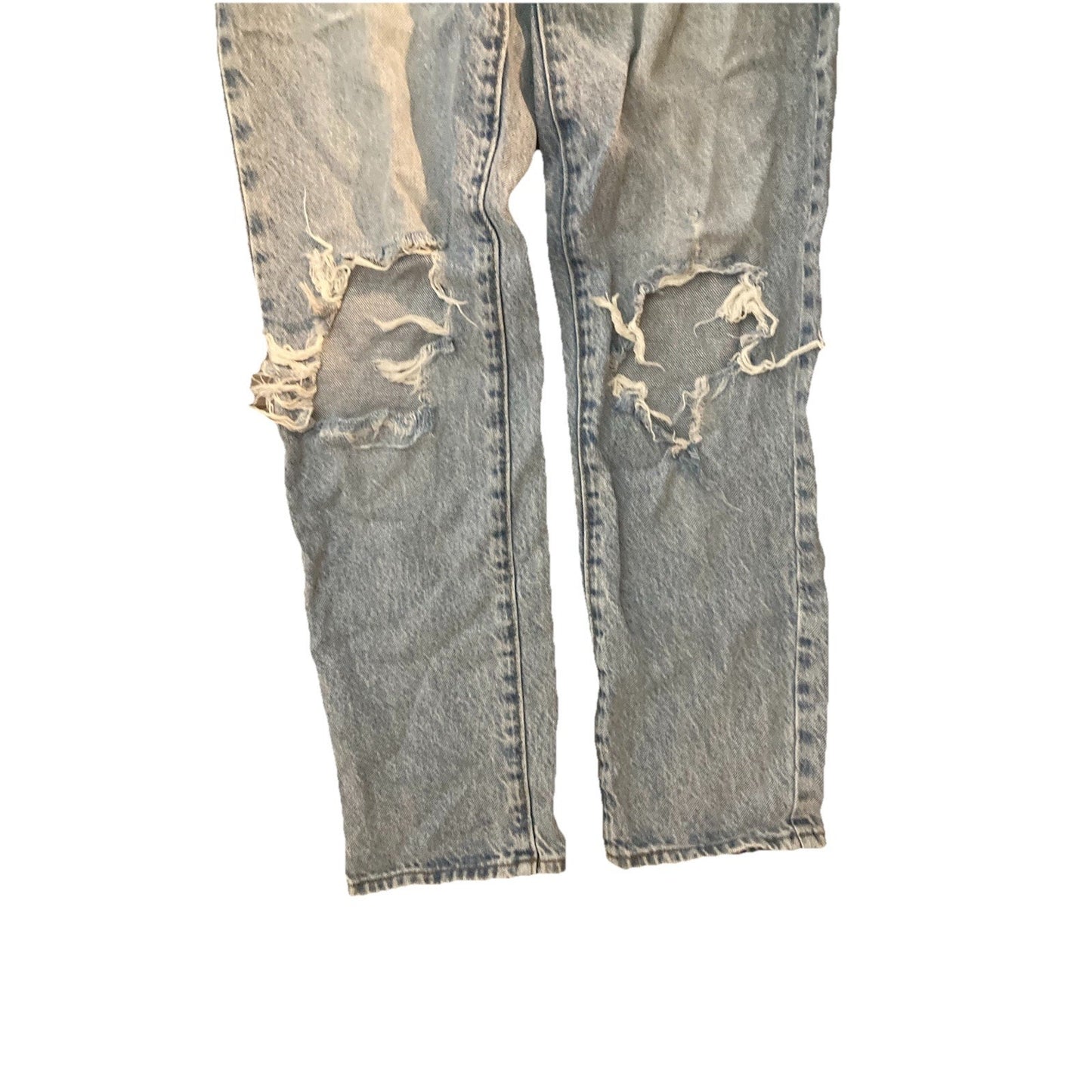 PacSun Mom Jeans Womens 26 Blue Light Wash High Rise Distressed Ripped Denim