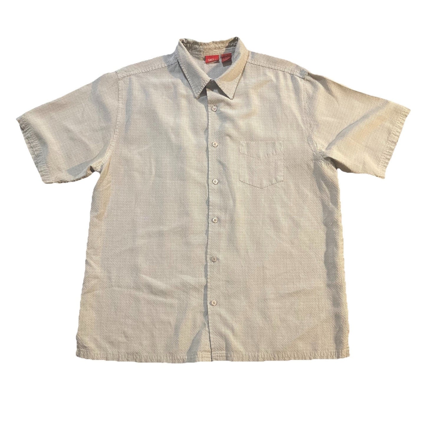 Vintage Y2K Mossimo Polo Shirt Mens L Geometric Square Sleeve Pocket Button Down