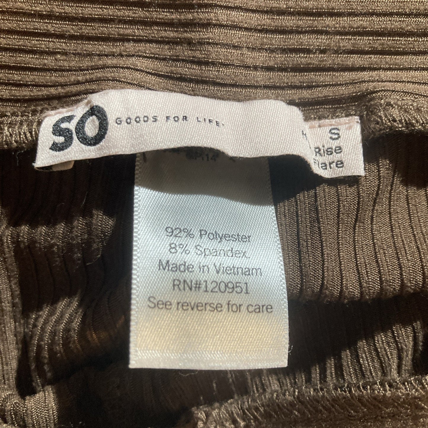 Y2K Athleisure Flare Yoga Pants SO Favorite Flare Ribbed Brown M Lettuce Hem