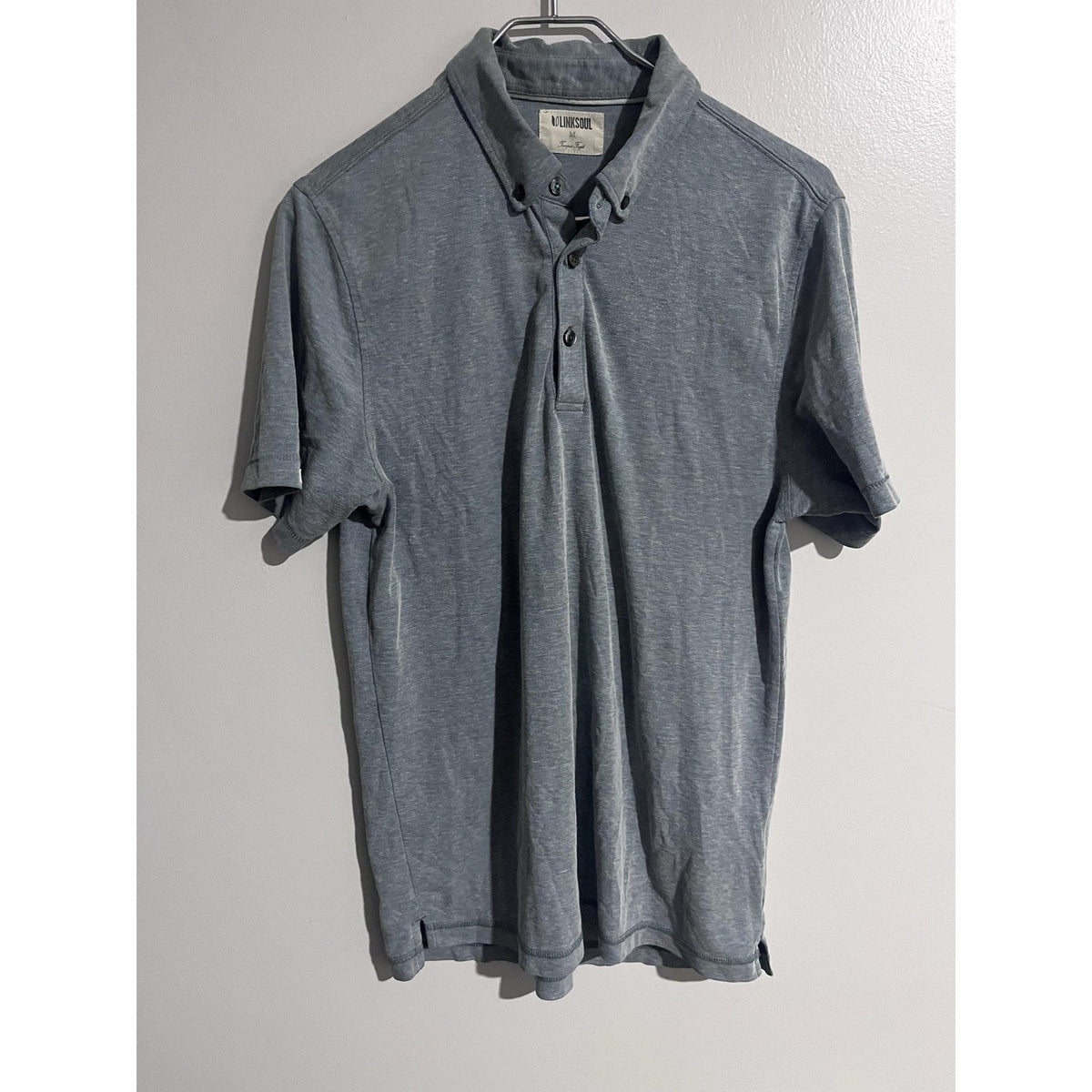 Linksoul Polo Shirt Mens M Gray Collared Short Sleeve Tempus Fugit Golf