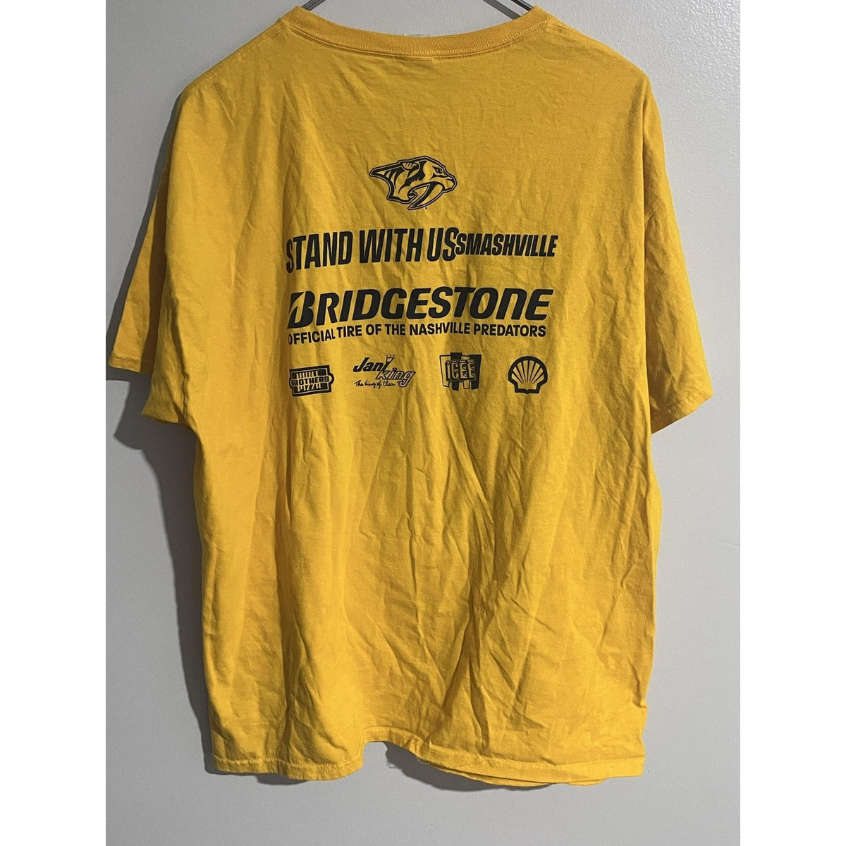 Nashville Predators Shirt Mens XL Yellow NHL Hockey Smashville Fruit Of The Loom