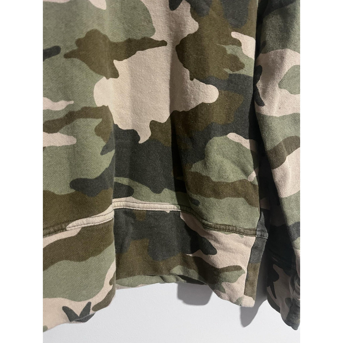 Mile(s) By Madewell Pullover Womens M Green Camouflage Terry Sweatshirt Pockets