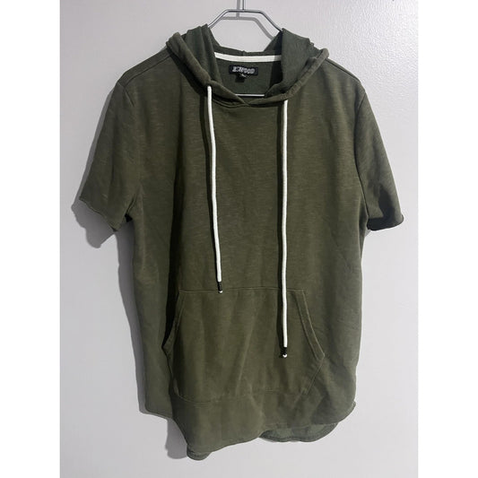 Elwood Hoodie Mens S Green Pullover Hooded Pockets Lightweight Drawstring
