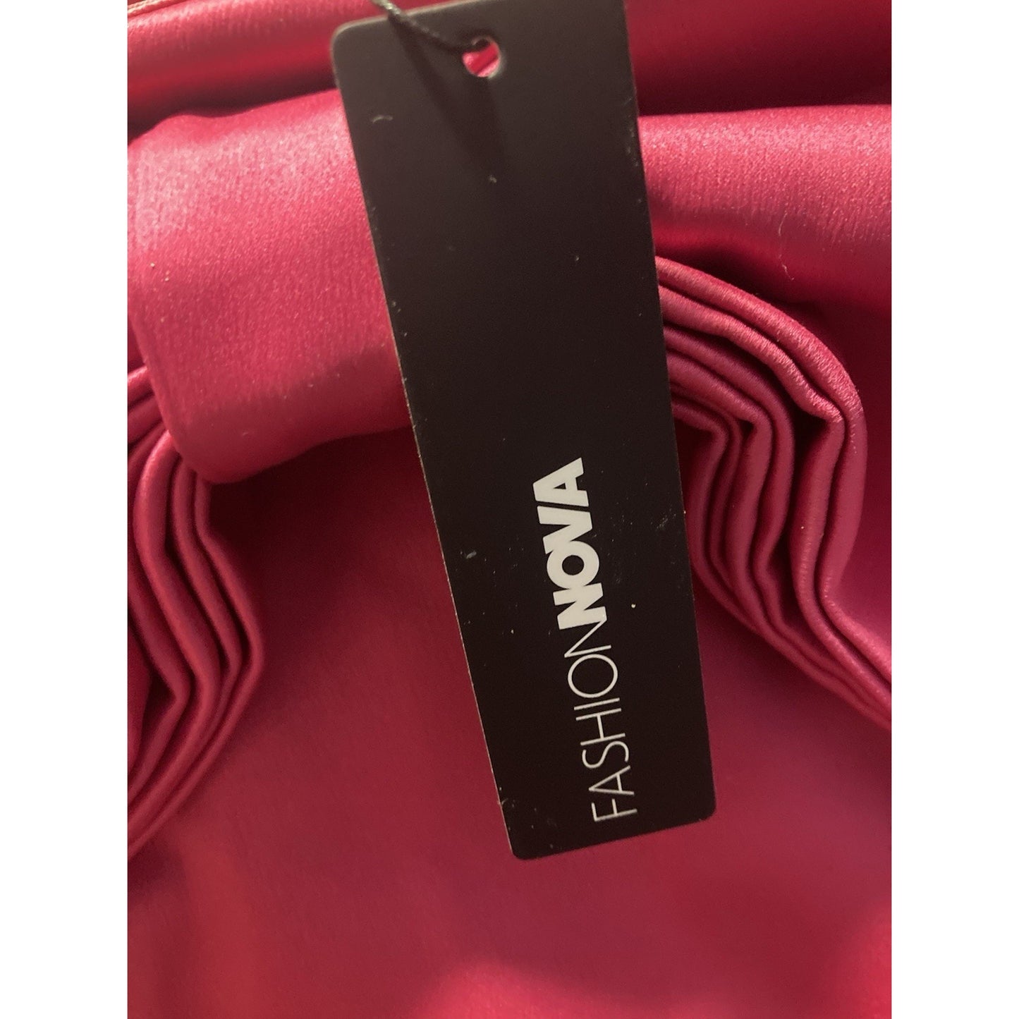 NWT Fashion Nova Bodice Bow Strapless Dress Zip Sz Small Lipstick Hot Pink