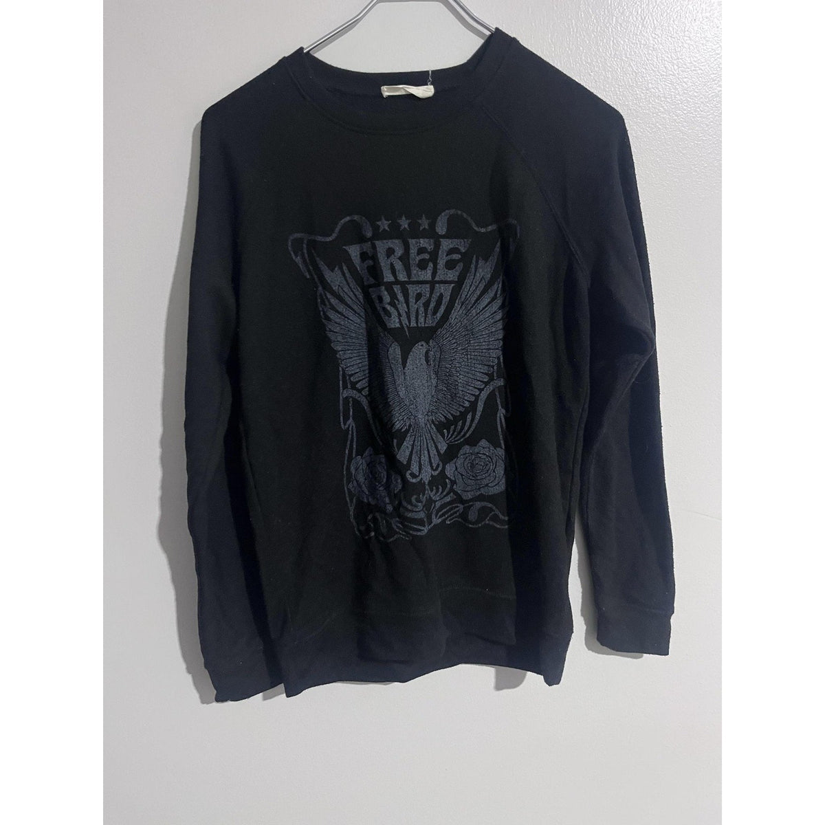 Altar'd State Pullover Womens S Black Sweatshirt Free Bird Graphic Terry Music