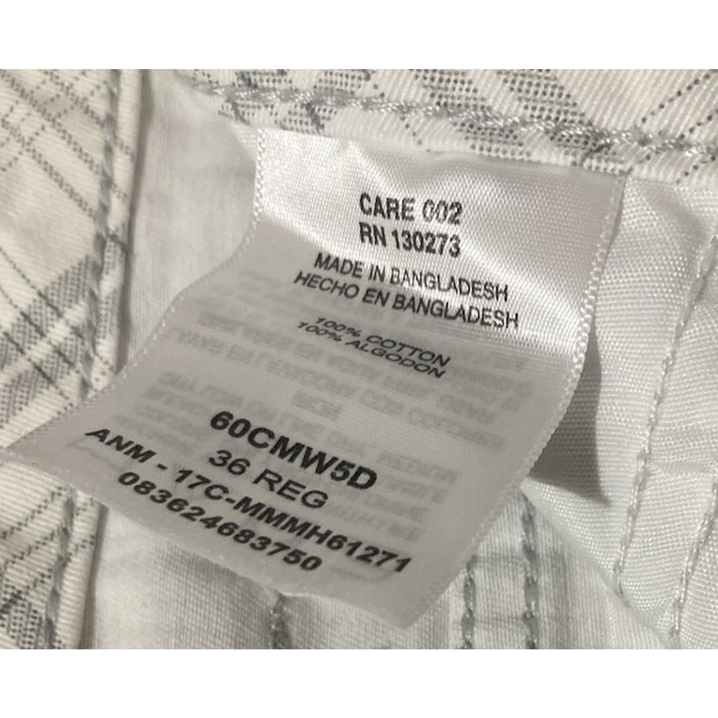 Wrangler Plaid Cargo Shorts Mens Sz 36 White Gray Utility Casual Outdoor Preppy