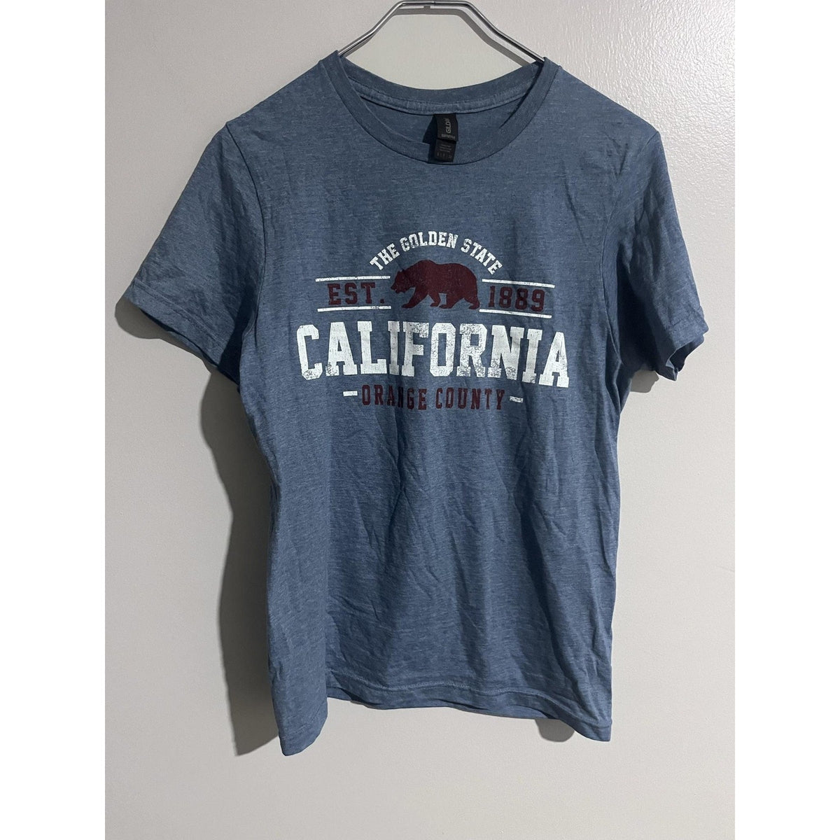 Gildan Shirt Mens S Blue Short Sleeve Crew Neck Graphic Cotton Jersey Softstyle