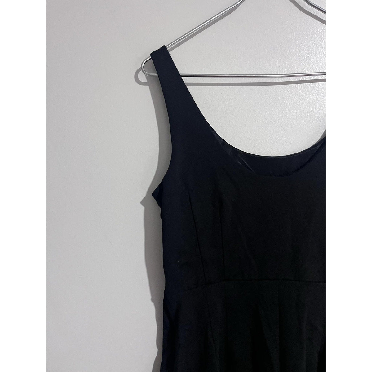 Donna Ricco New York Dress Womens L Black Sheath Midi Scoop Neck Lined Zip