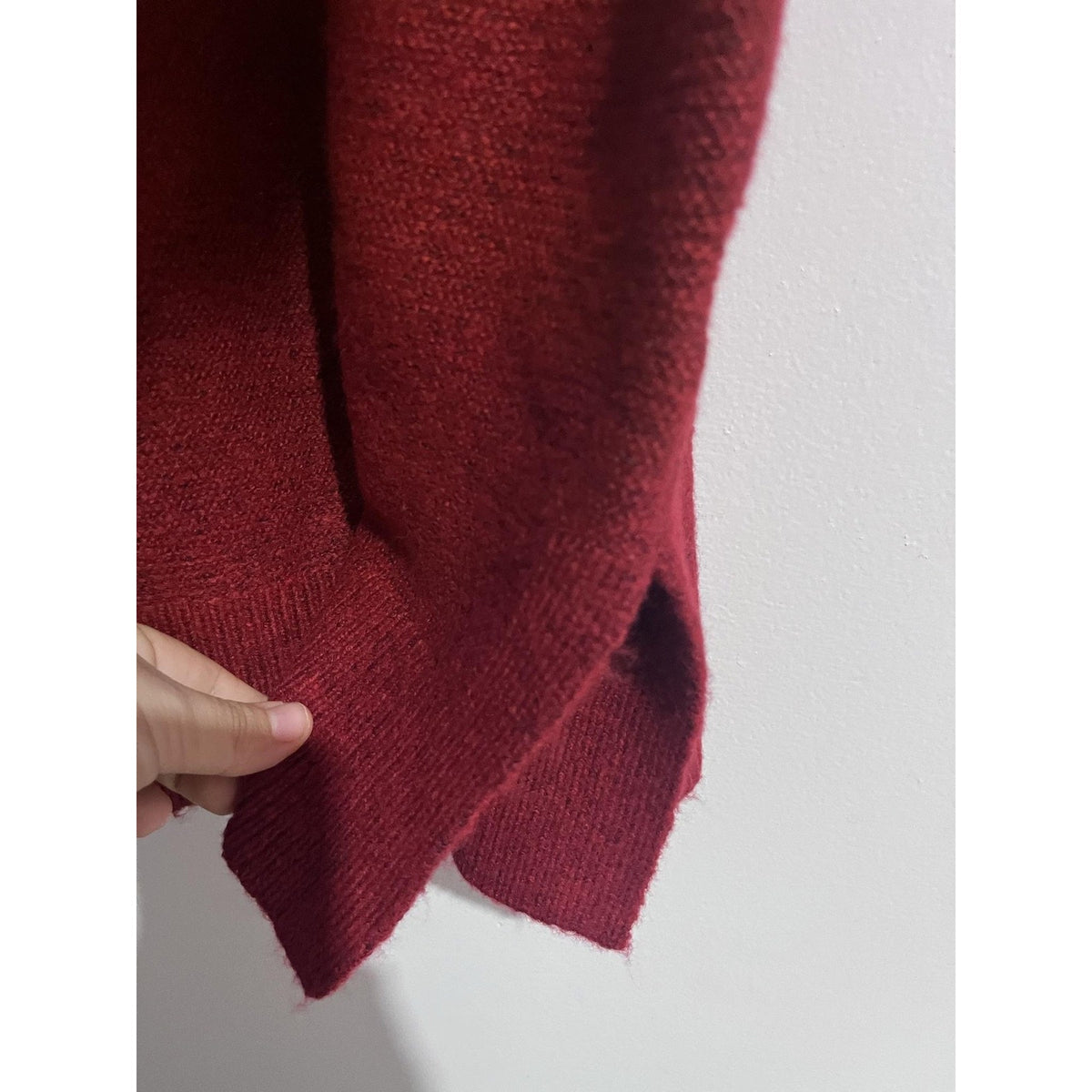 A New Day Dress Womens S Red Sweater Dress Long Belted Mock Neck Knit Casual