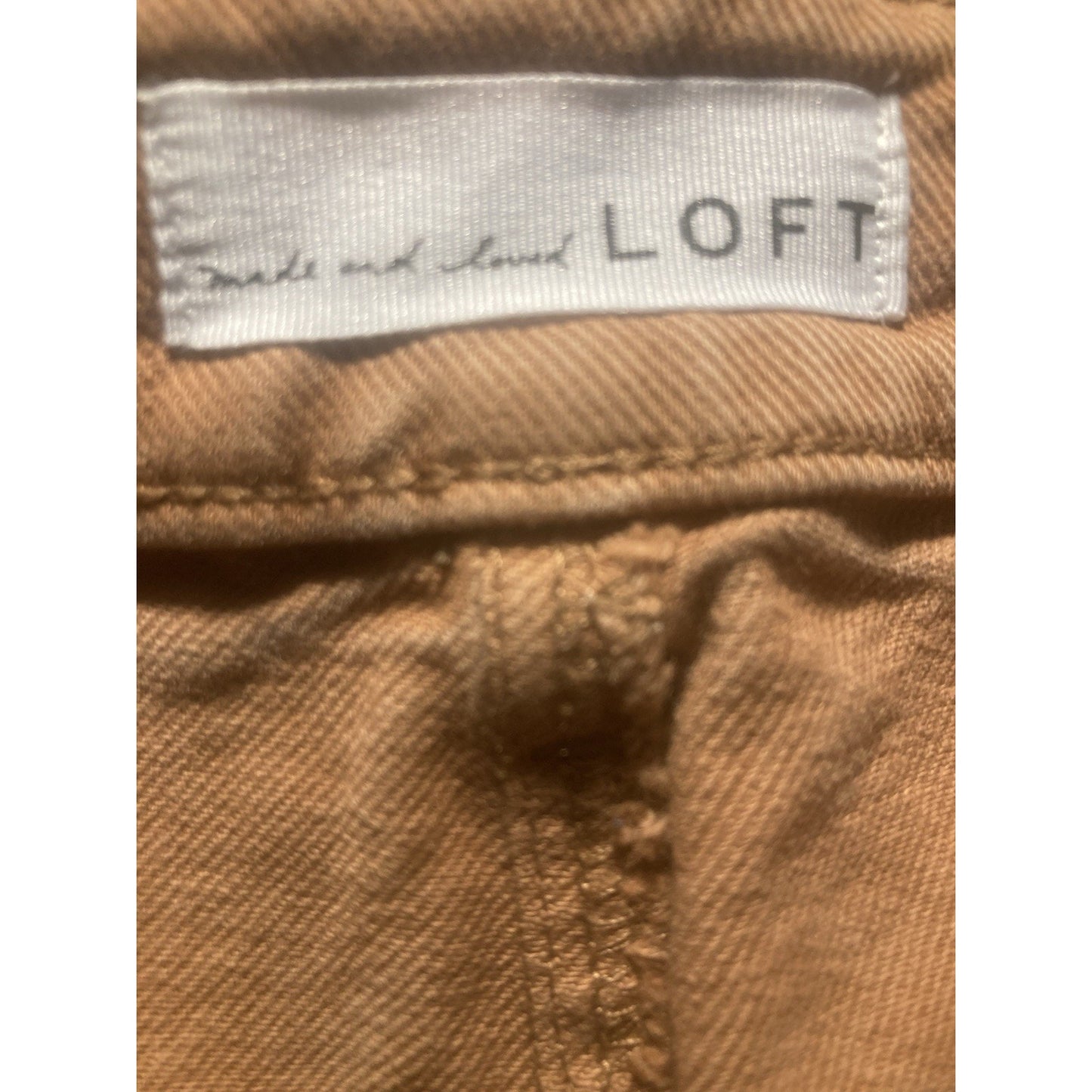 Loft Made and Loved Women's Jeans Light Brown High Waist Curvy Wide Leg 25/0