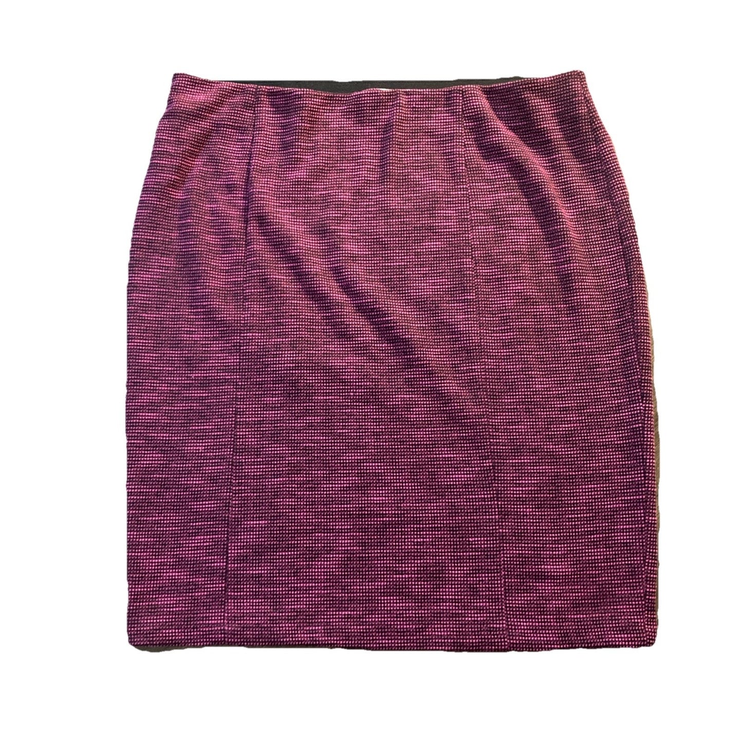ELLE Pencil Skirt Womens XL Pink Black Woven Knit Contoured-Waistband High Rise