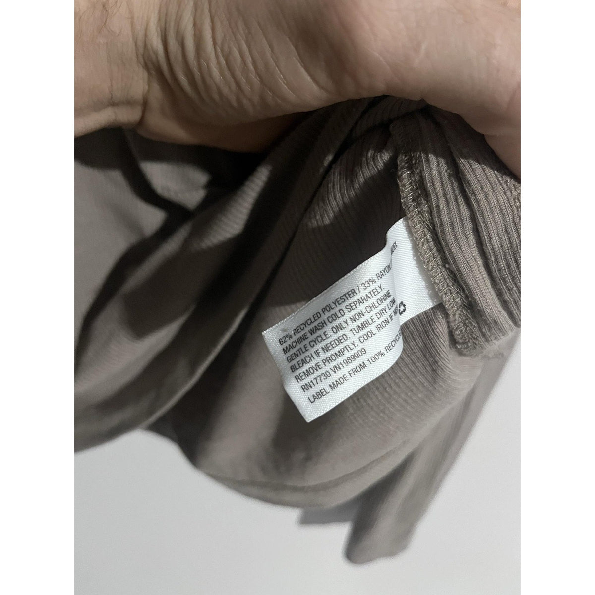 JoyLab Shirt Womens L Gray Ribbed Long Sleeve Stretch Drawstring Hem Jersey