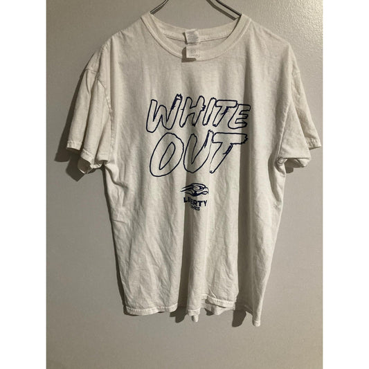 Liberty Flames Shirt Mens L White NCAA Football White Out Graphic Gildan