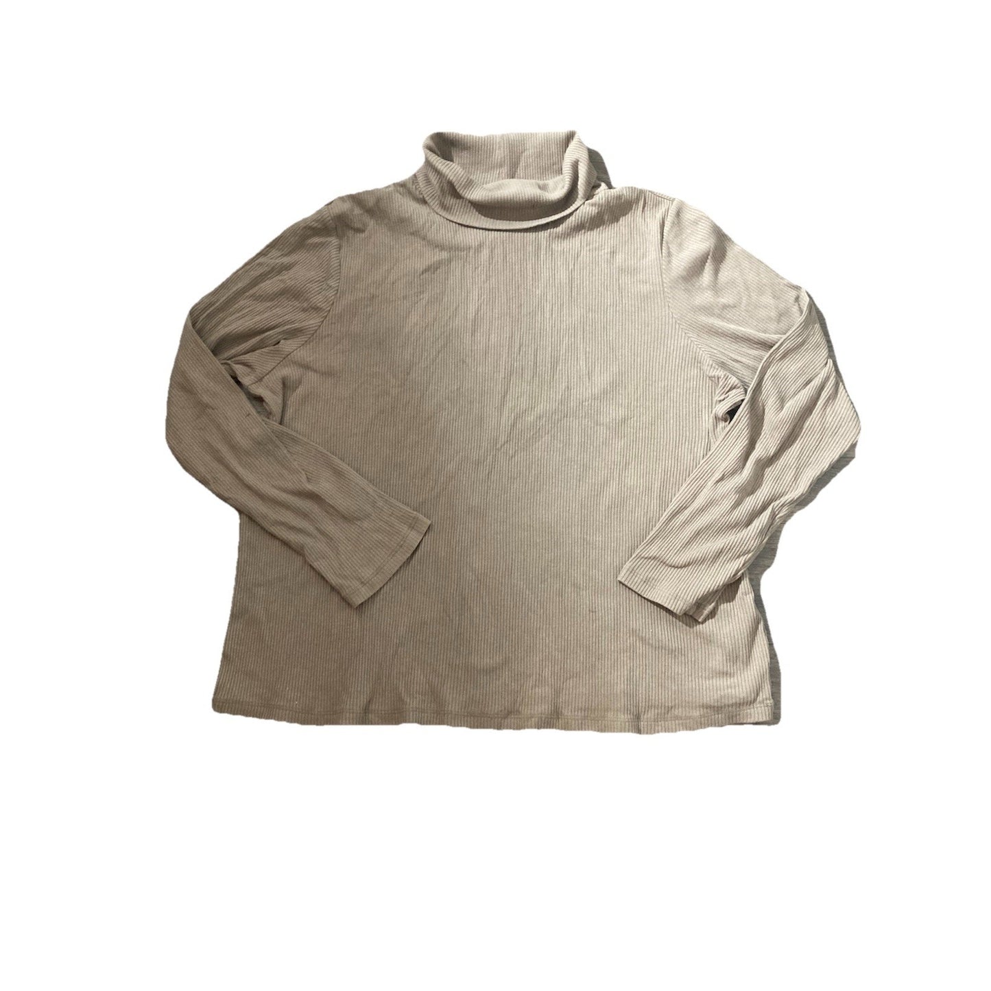 Old Navy Womens XXL Ribbed Tan Turtleneck Long Sleeve Top 2XL