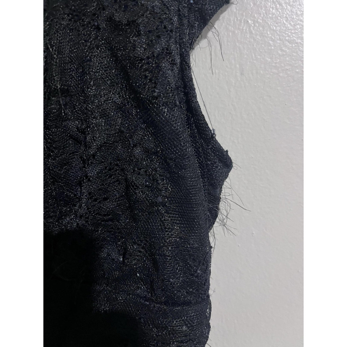 Abercrombie & Fitch Blouse Womens S Black Lace V-Neck Cap Sleeve Lined