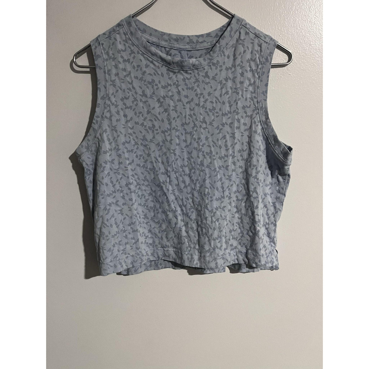 All In Motion Tank Womens L Blue Animal Print Tagless Stretch Lightweight Jersey