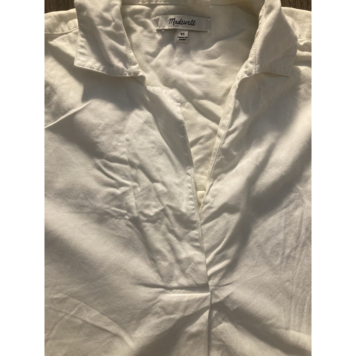 Madewell Women’s XS Collared White Courier Button Back Shirt