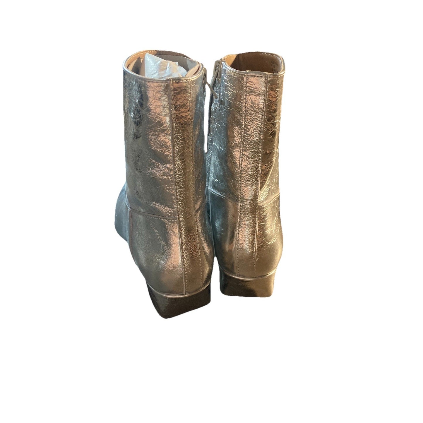 Cowgirl Chic Steve Madden $149 Dusty Silver Leather Ankle Boot Size 9.5 NEW