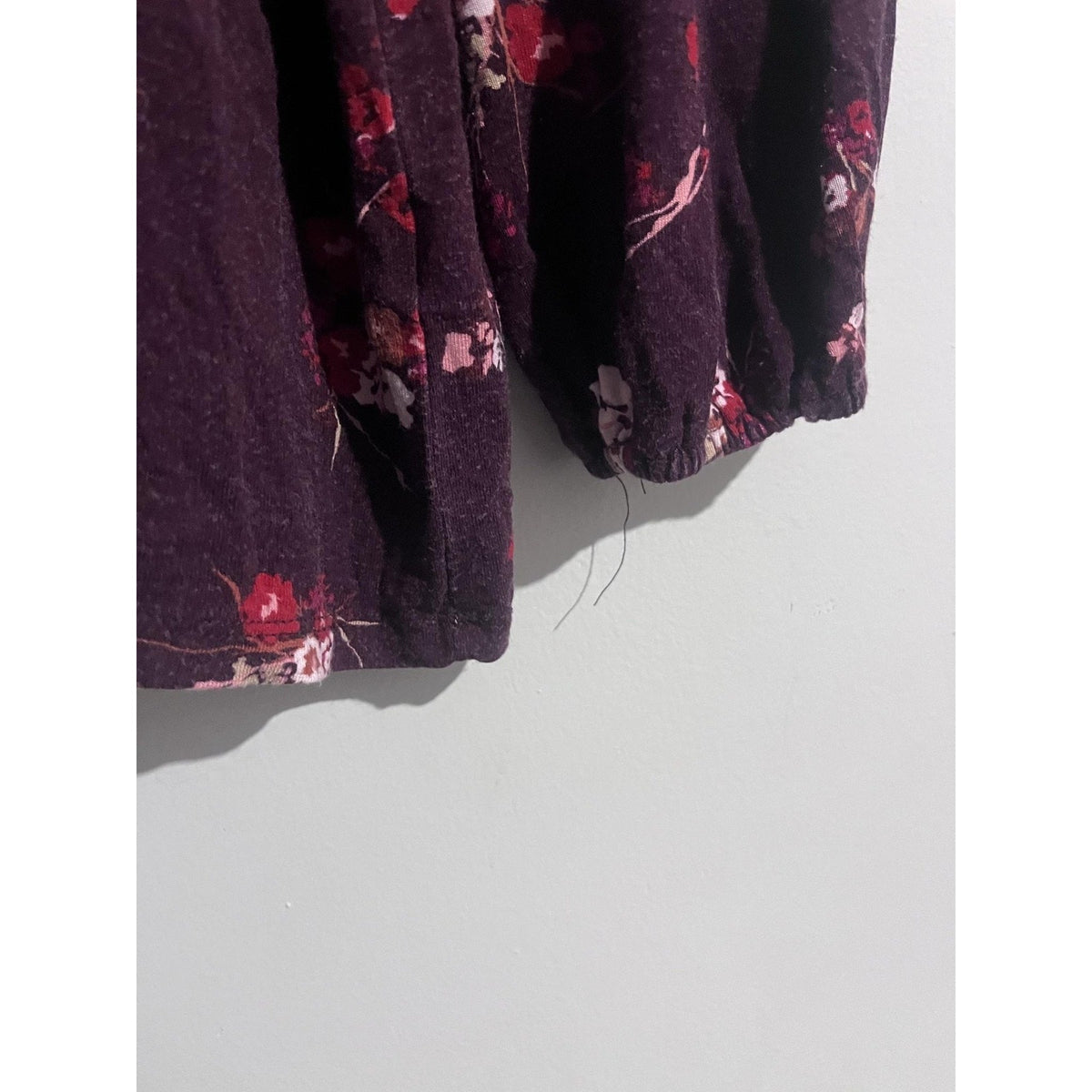 Wonderly Dress Womens 1X Purple Trapeze Swing Short V-Neck Floral Tasseled