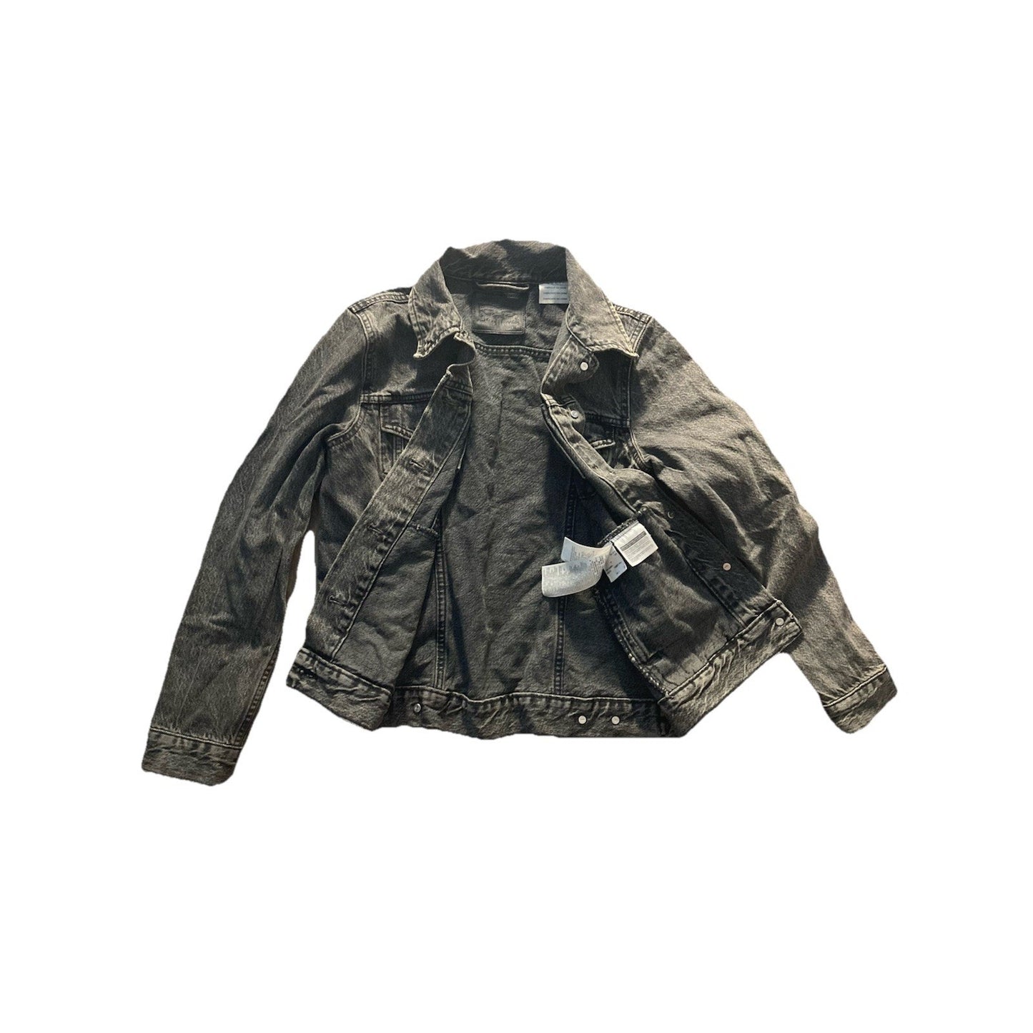 Levi's Jacket Womens M Acid Wash Black Grey Denim Trucker Button Front Classic