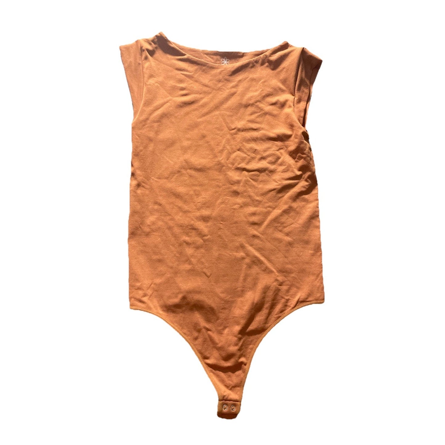 Aura Burnt Orange Tank Top Body Suit With Snap Buttons Size S/M