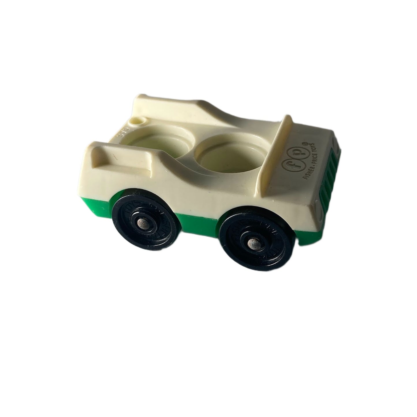 Vintage Fisher Price little people white green 2-seater car