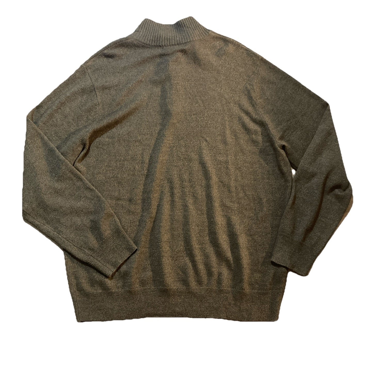 Geoffrey Beene Sweater Men's Size XL Brown Pullover Extra Soft Argyle 1/4 Zip
