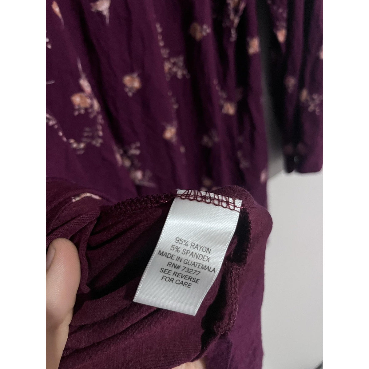 Croft & Barrow Blouse Womens 2XL Purple Tunic Floral Rayon Spandex Stretch