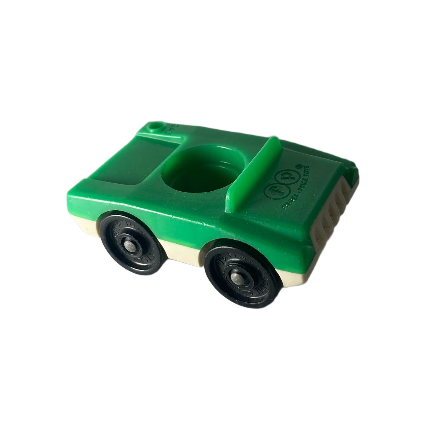 Vintage Fisher Price Little People Green and White One Seater Car