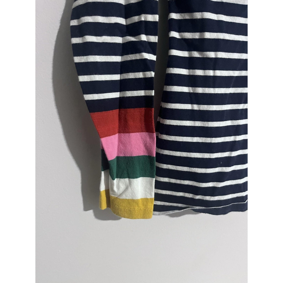 Boden T-Shirt Womens 4 Blue Striped Boat Neck Jersey Embroidered Casual