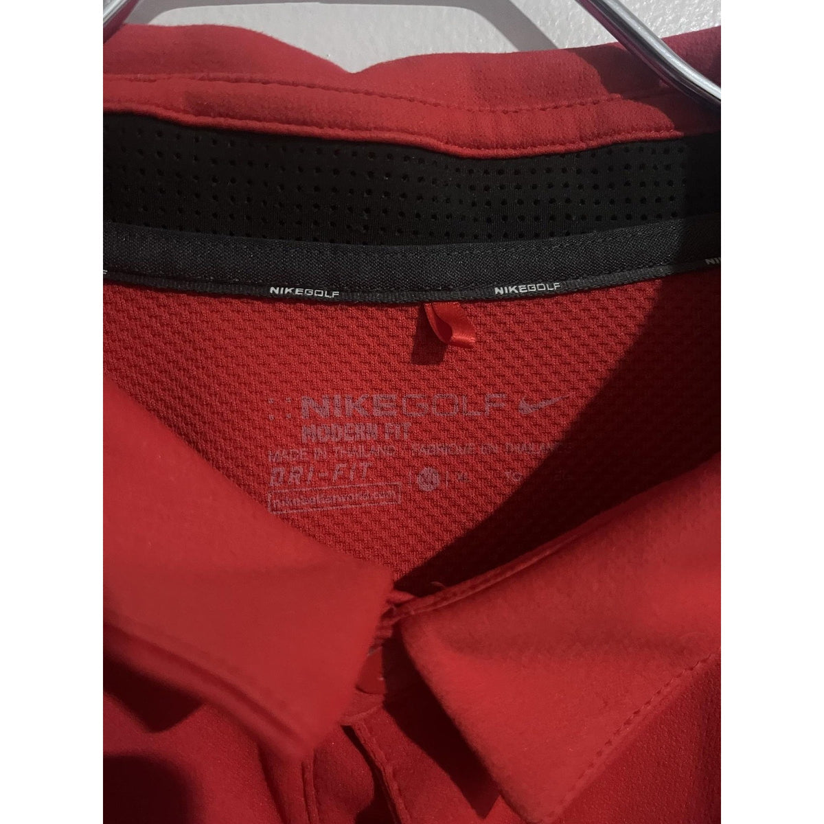 Nike Polo Shirt Mens XL Red Dri-FIT Colorblock Golf Collared Short Sleeve