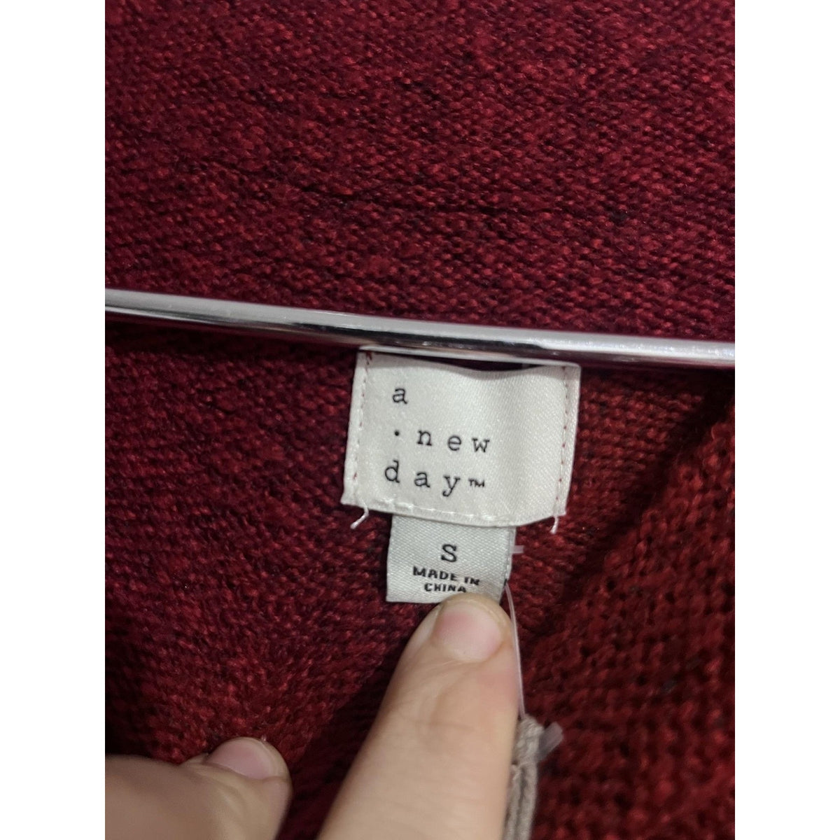 A New Day Dress Womens S Red Sweater Dress Long Belted Mock Neck Knit Casual