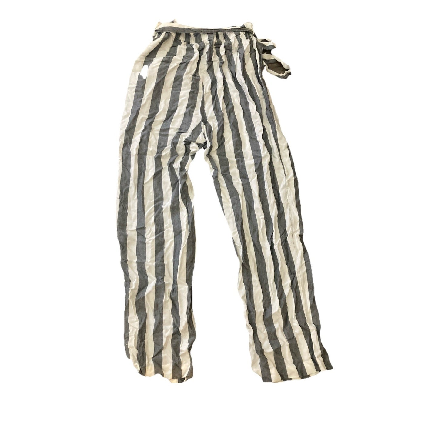 American Eagle White and Grey Striped Viscose Pants Breathable Beachy Classic XS