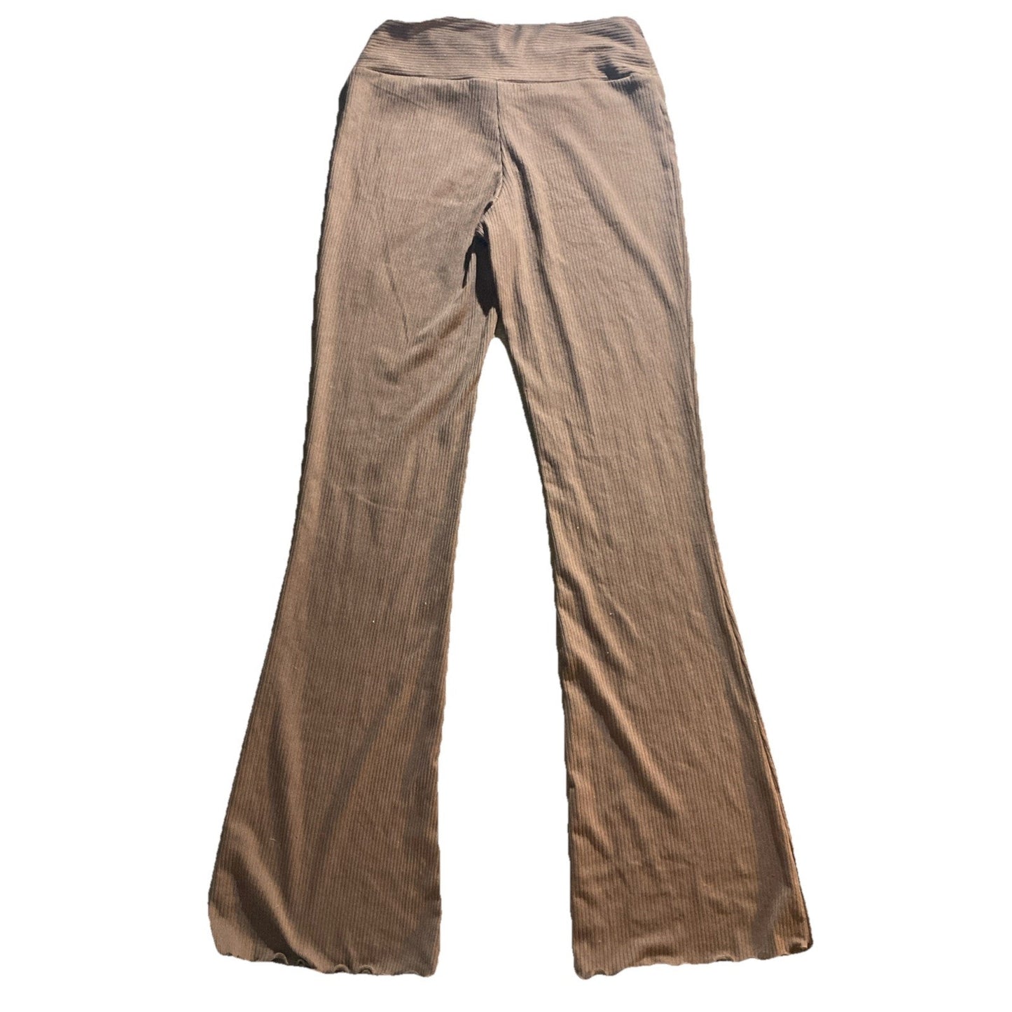 Y2K Athleisure Flare Yoga Pants SO Favorite Flare Ribbed Brown M Lettuce Hem