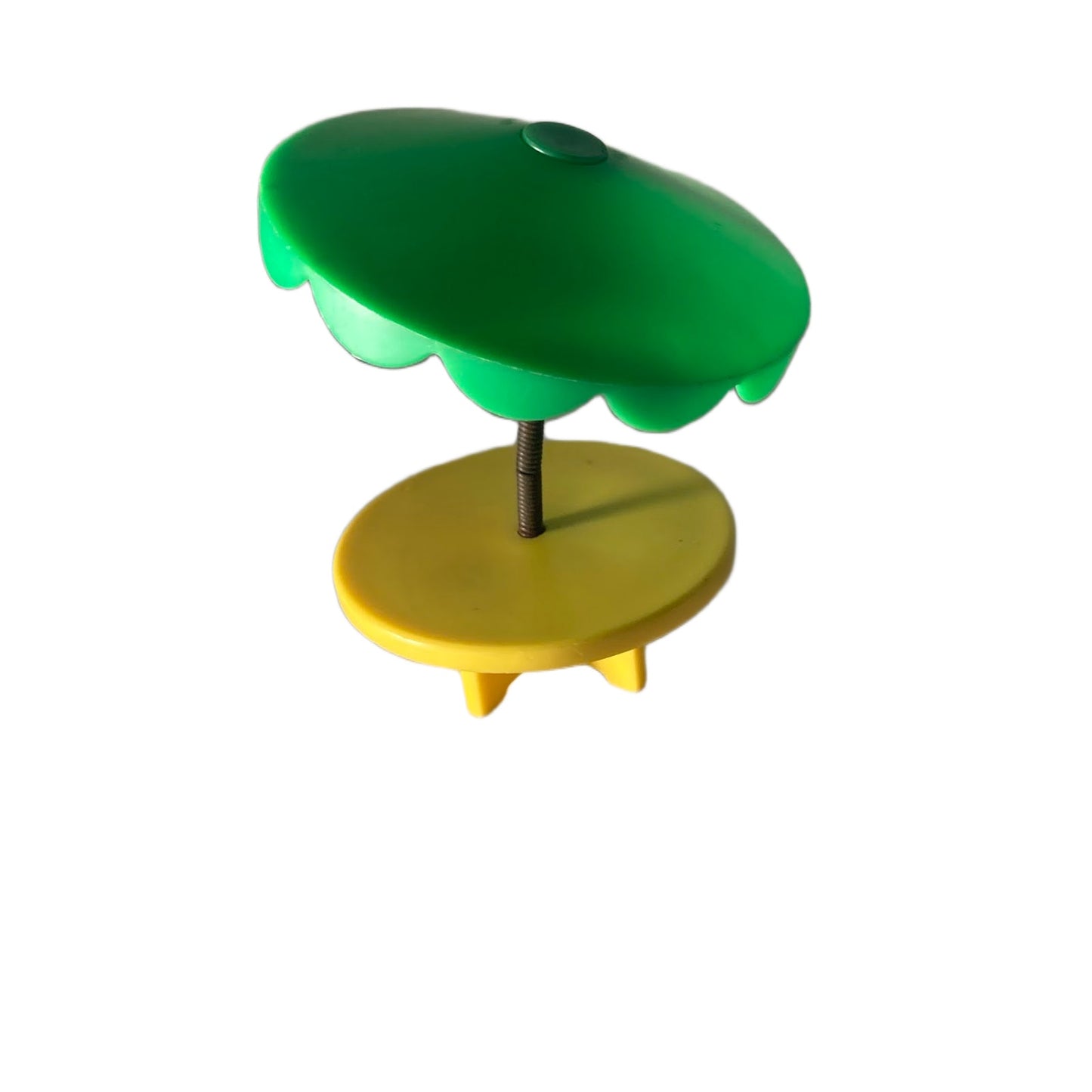 Vintage Fisher Price little people green yellow umbrella table