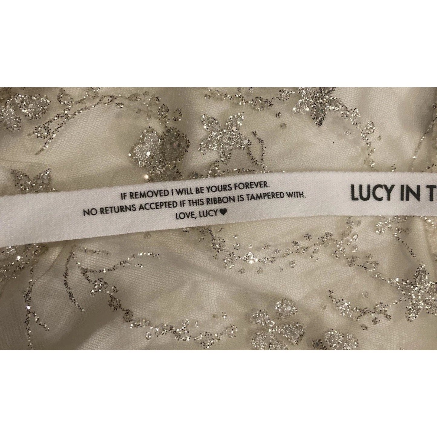 Lucy In The Sky Sparkle Flowers Mini Dress Size XS Open Back New With Ribbon
