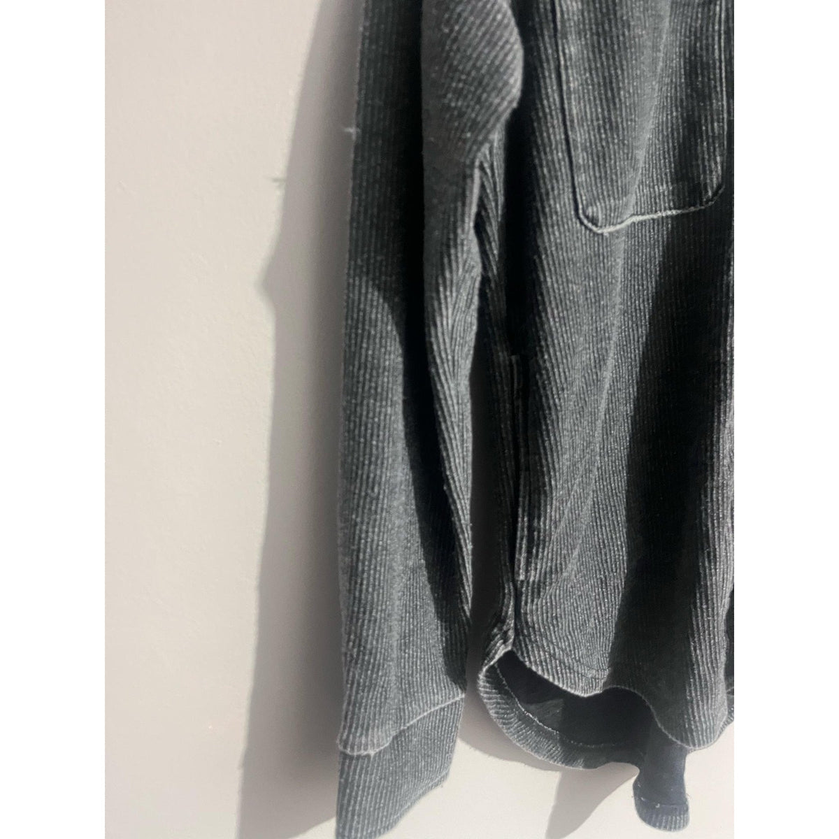 Thread & Supply Button-Up Womens XS Gray Striped Collared Knit Long Sleeve