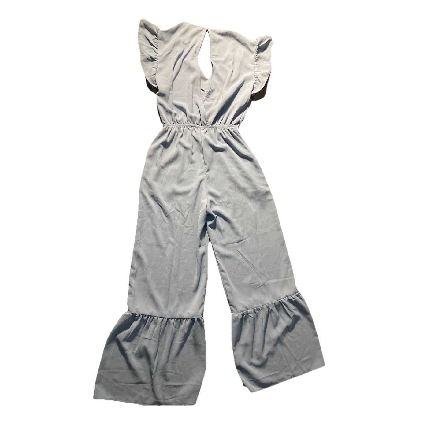 Chic Boho Monteau Los Angeles Jumpsuit Bell Bottom Flare Blue Keyhole Women’s M