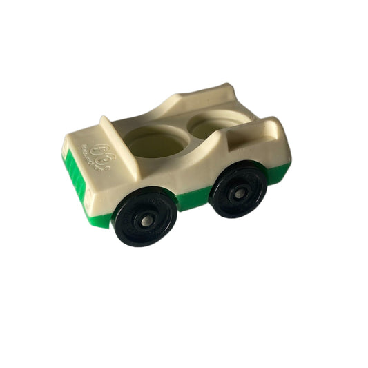 Vintage Fisher Price little people white green 2-seater car