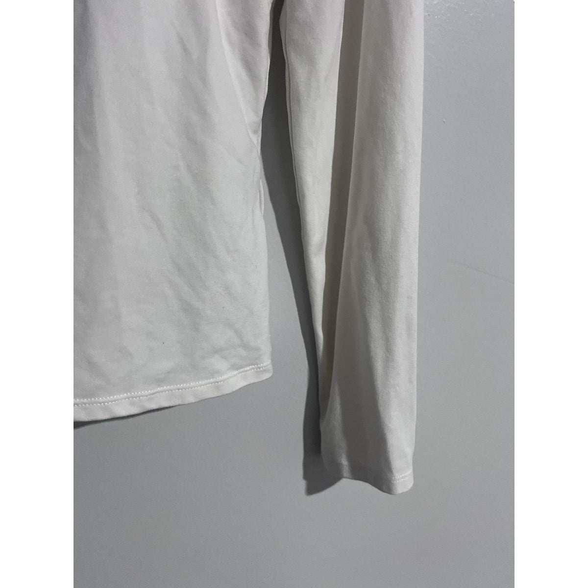 H&M T-Shirt Womens S White Square Neck Long Sleeve Slim Jersey Stretch