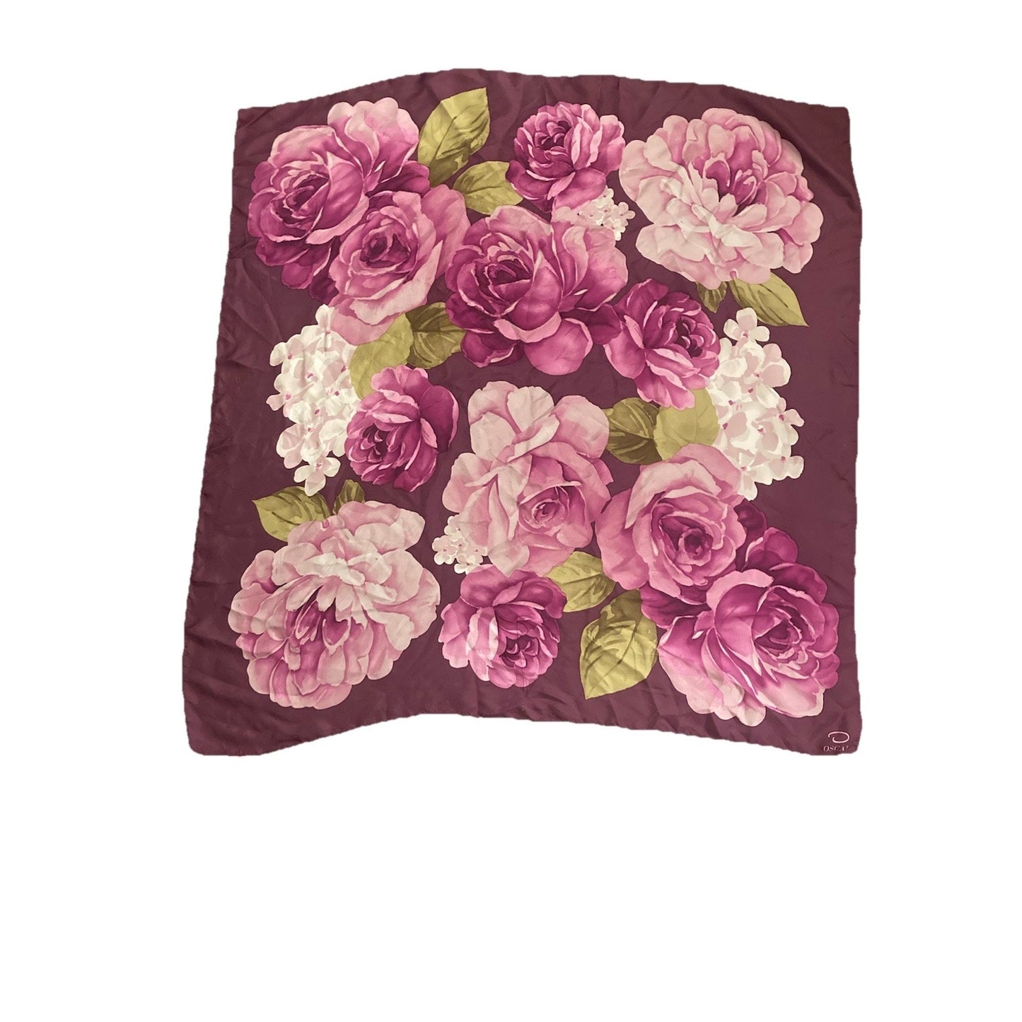 Oscar De La Renta Studio 100% Silk Scarf Bright Colorful Flower Floral 33”X 35”