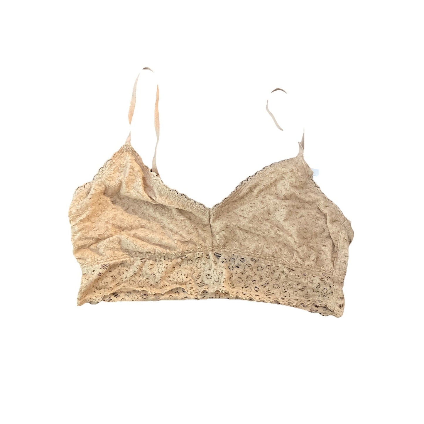 Gap Factory LOVE Lace Bralette Beige Adjustable Strap Size Medium Wire Free