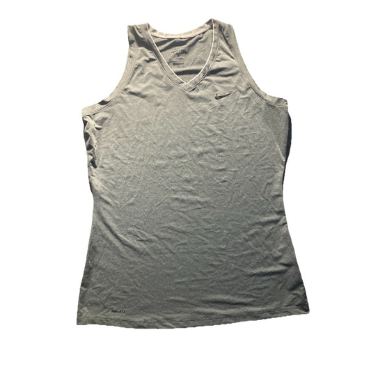 Nike Pro Top Womens XL Gray Tanktop Sleeveless Compression Fitted Workout Gym