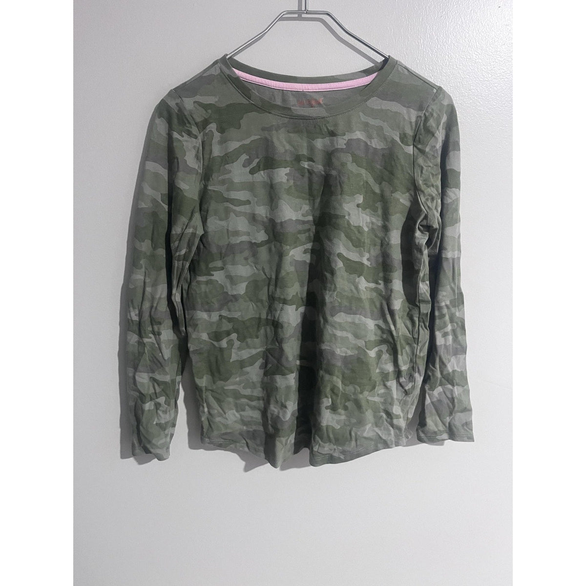 Cat & Jack Shirt Kids 2XL Green Camouflage Long Sleeve Crew Neck Tagless Cotton