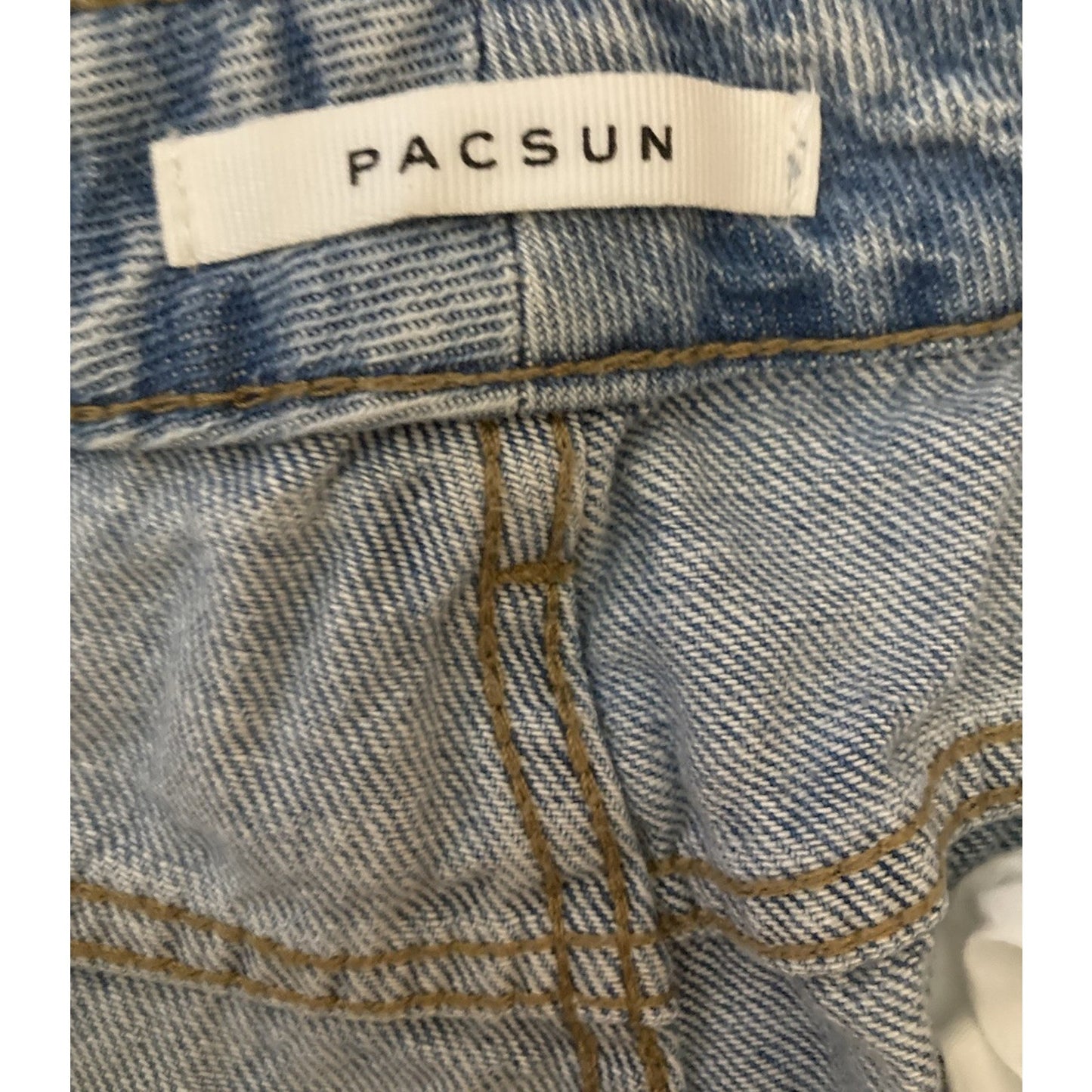 PacSun Mom Jeans Womens 26 Blue Light Wash High Rise Distressed Ripped Denim