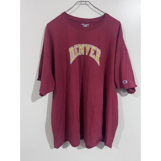 Champion Shirt Mens 3XL Red Short Sleeve Graphic DENVER Crew Neck Cotton