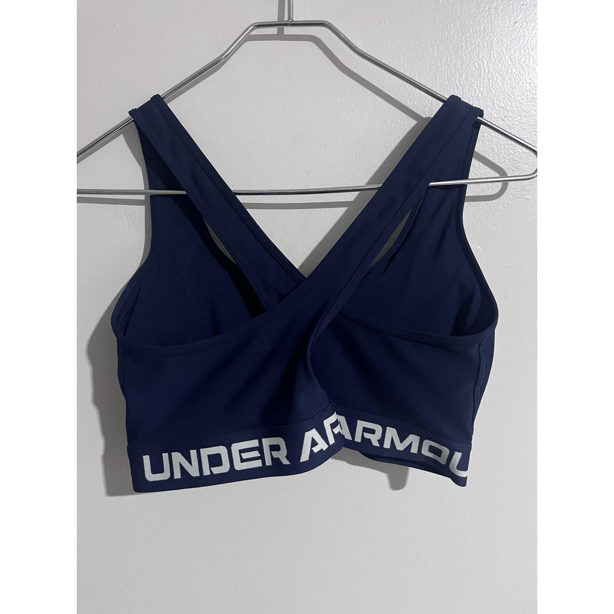 Under Armour Bra Womens XL Blue Sports Bra Padded Compression Crossback