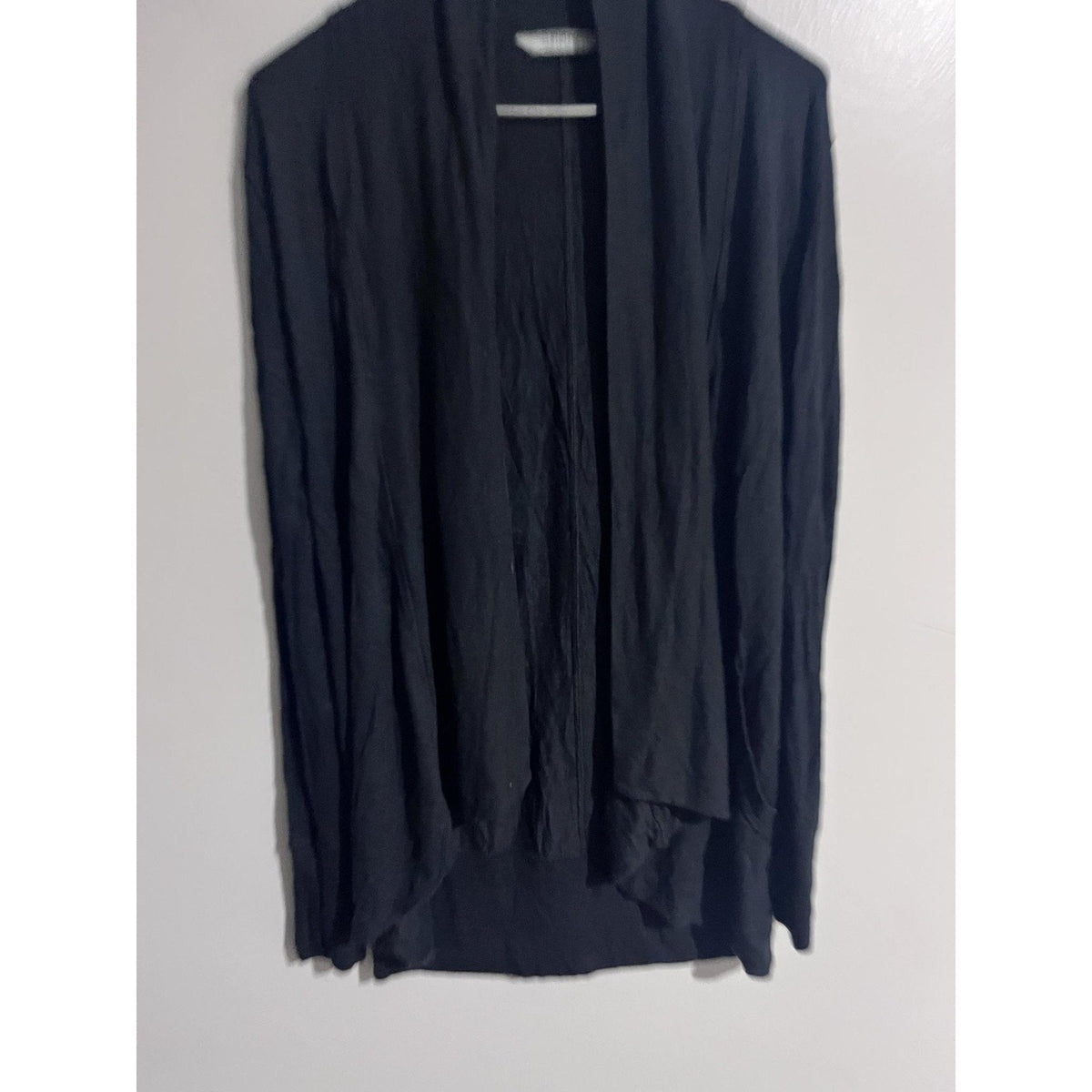 Athleta Cardigan Womens XS Black Open Lightweight Stretch Collared Tight-Knit