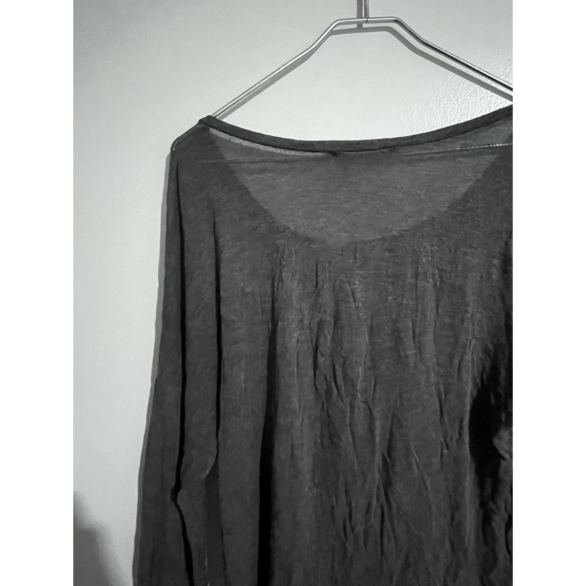 Brandy Melville T-Shirt Womens One Size Gray Scoop Neck Long Sleeve Basic