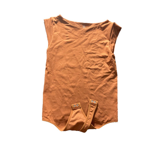 Aura Burnt Orange Tank Top Body Suit With Snap Buttons Size S/M